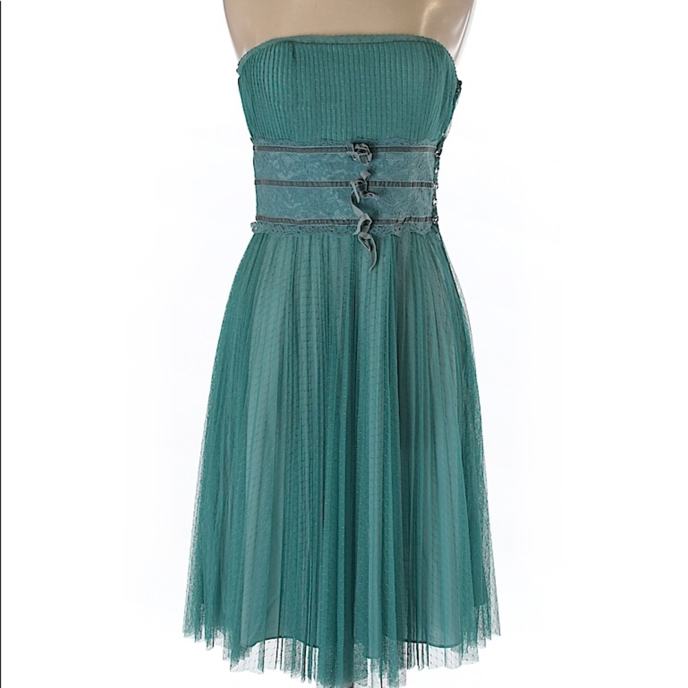 Betsey Johnson strapless teal dress